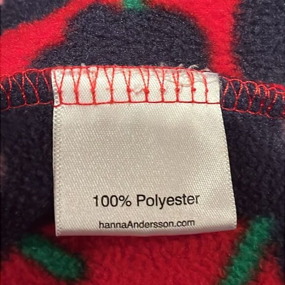 Hanna Andersson Red and Navy Floral Fleece size 140/ US size 10 - Picture 6 of 7